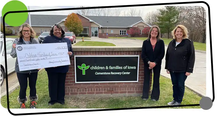 Children & Families of Iowa accepts a $750 grant from the Ankeny Community Foundation