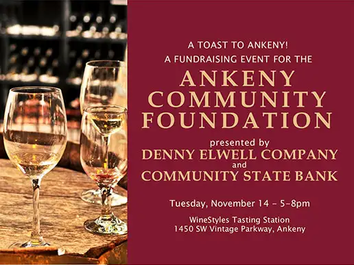 An advertisement for the Ankeny Community Foundation's 